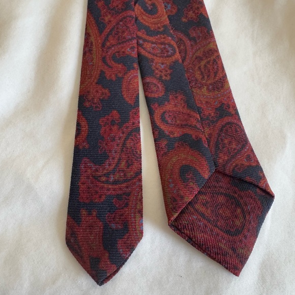 Vintage 60s Skinny Paisley Tie - Picture 2 of 4